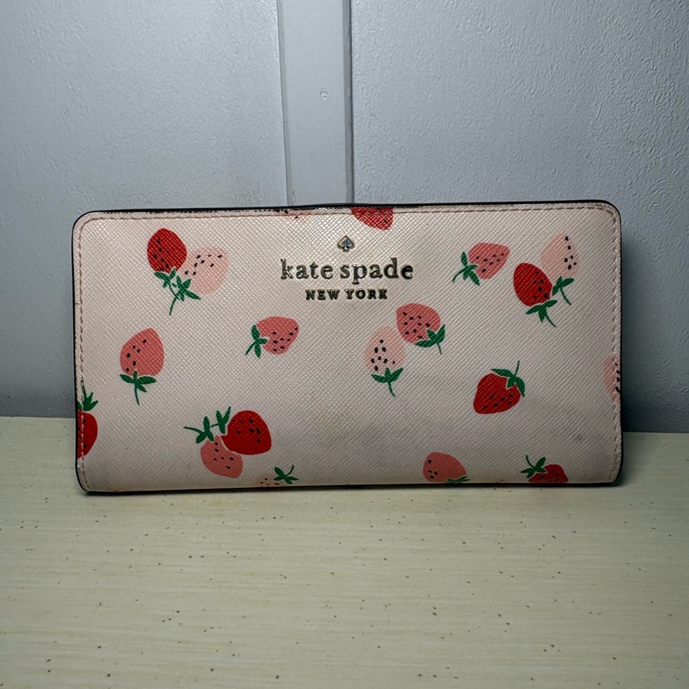 Kate Spade Pink Wallet with Strawberry Design